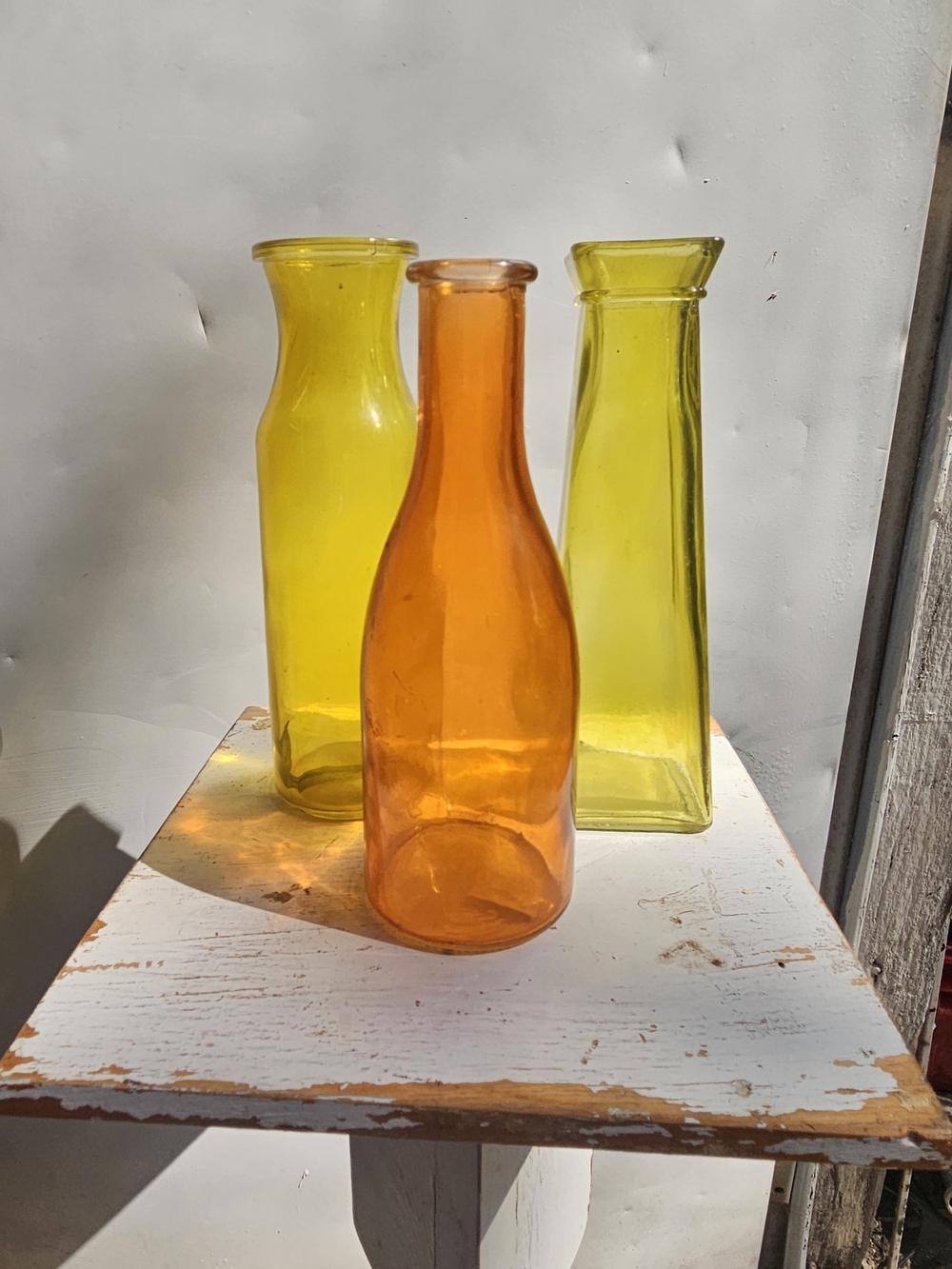 Source Unknown Orange and Yellow Glass Vase Trio - Colorful Home Accent